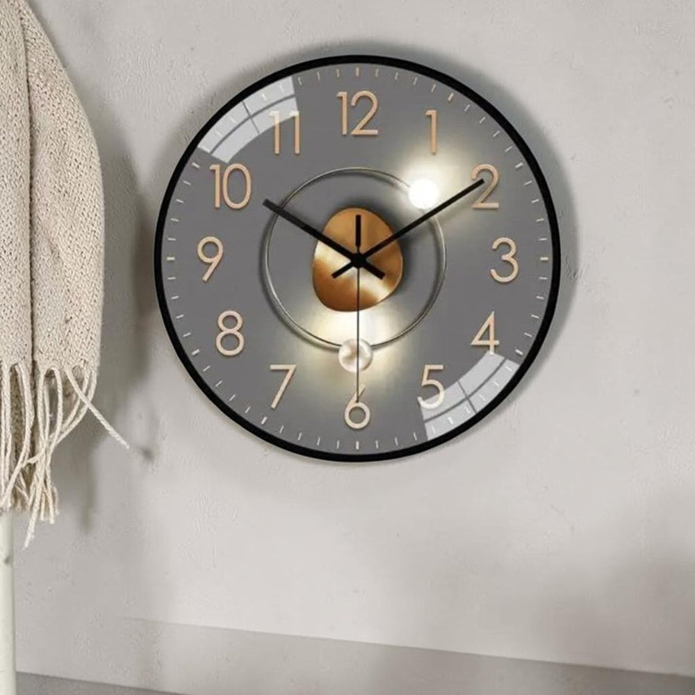 Silent Wall Clock 20cm – Glass Cover, Metal Hands & Silent Quartz Movement