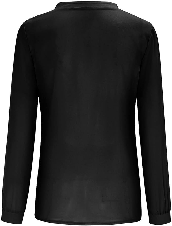 Plus Size Fall Sequin V-Neck Blouse - Stylish & Sparkling Autumn Top