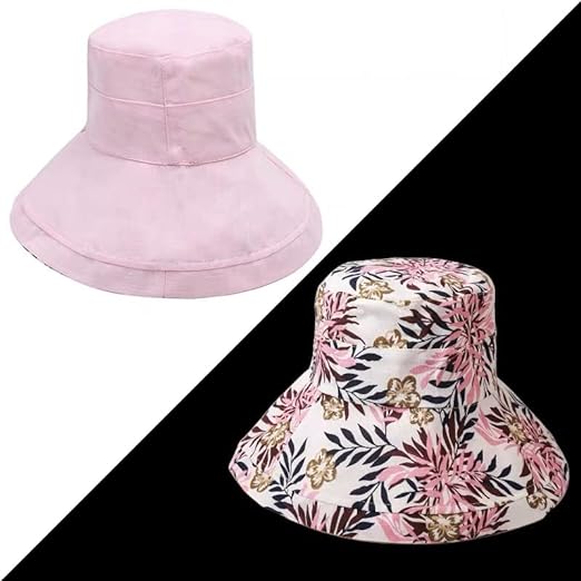 Women's Wide-Brim Sun Hat – Reversible, Cotton Linen & UV Protection