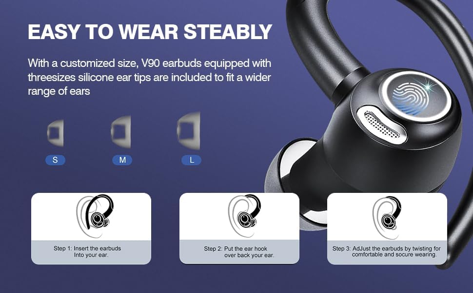 Zeyora – Wireless Bluetooth 5.3 Sport Earbuds with Noise Reduction and 48H Playback