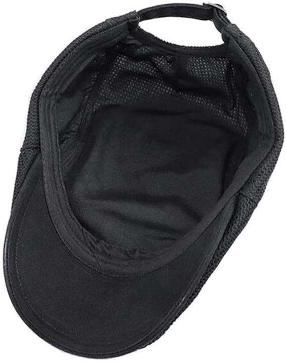 Men's Mesh Flat Cap – Breathable Cotton, Adjustable Fit & Ventilated Crown