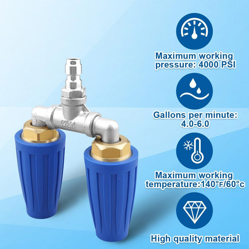 Enhanced Product Title: "Hochdruck-Düse mit Doppel-Turbo – Effiziente Reinigung für maximale Leistung" 

This title includes keywords that enhance searchability while clearly conveying the product's benefits.