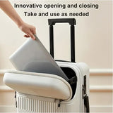 Premium Hard Shell Carry-On Luggage with Cup Holder, USB Charging Port & TSA-Approved Lock - Travel in Style!