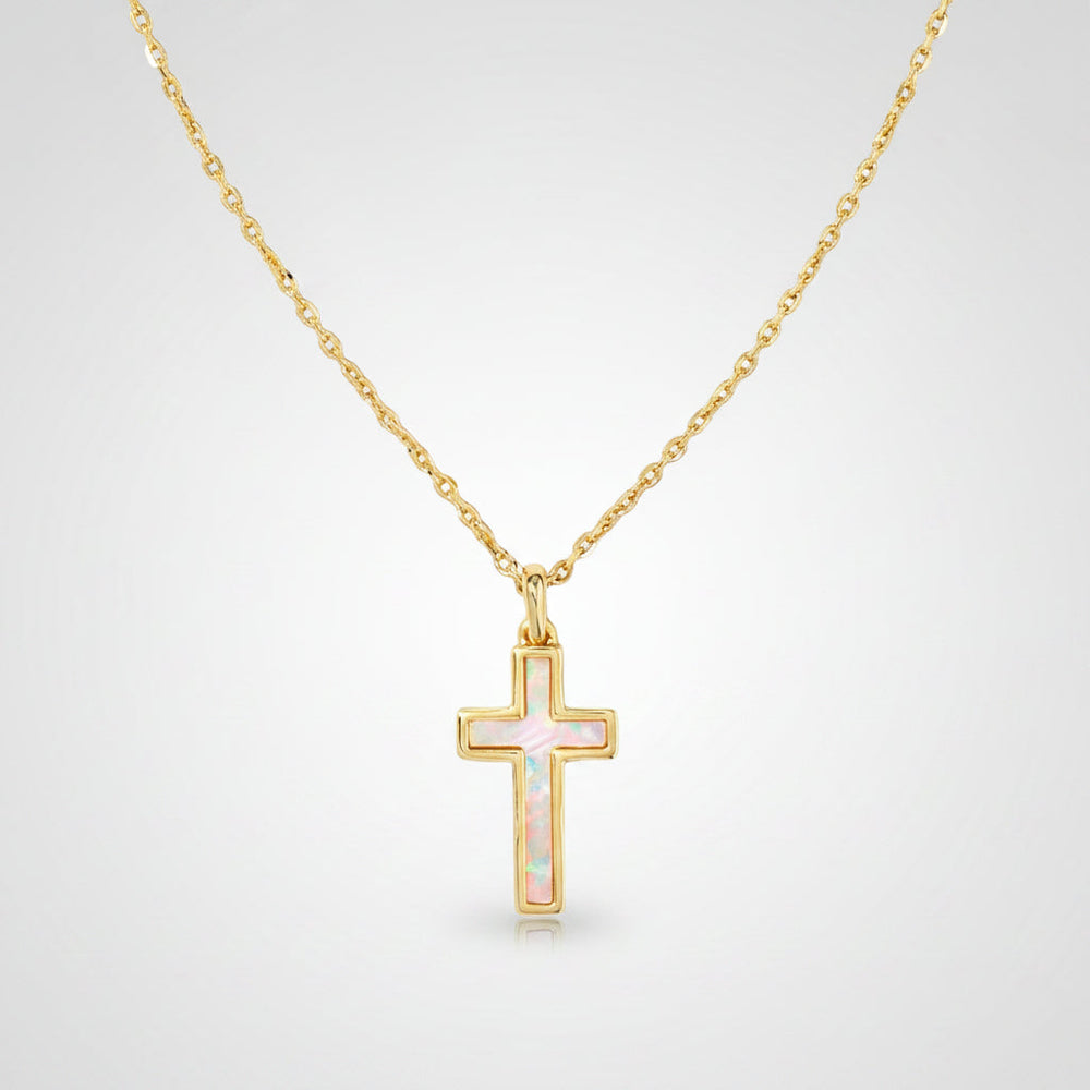 Necklace Cross Pendant Mothers Day Gift Gold Jewelry Minimalist