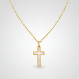 Necklace Cross Pendant Mothers Day Gift Gold Jewelry Minimalist