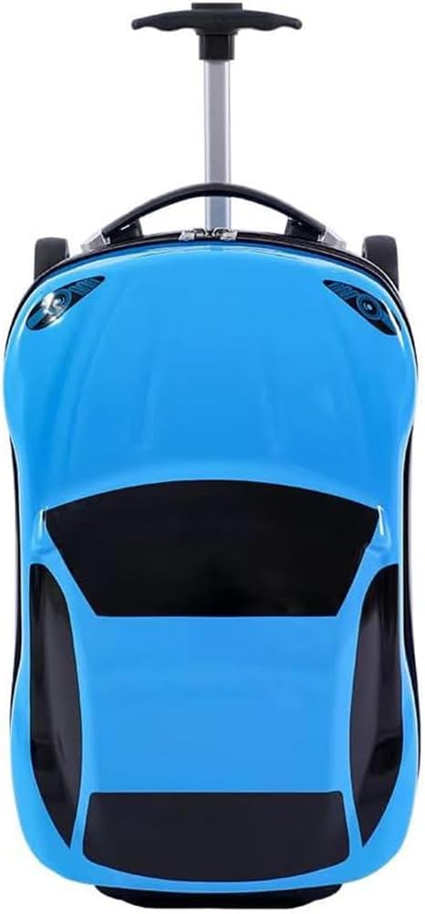 18” Kids Pull-Along Car Suitcase with Retractable Handle - Perfect Travel Companion for Children