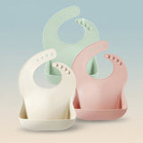 Baby Bib Silicone Adjustable Waterproof Feeding Bib