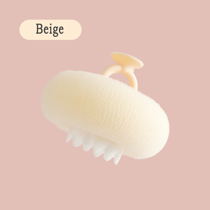 Shower Body Sponge – Massage Nubs, Ergonomic Ring Handle & Rich Lather