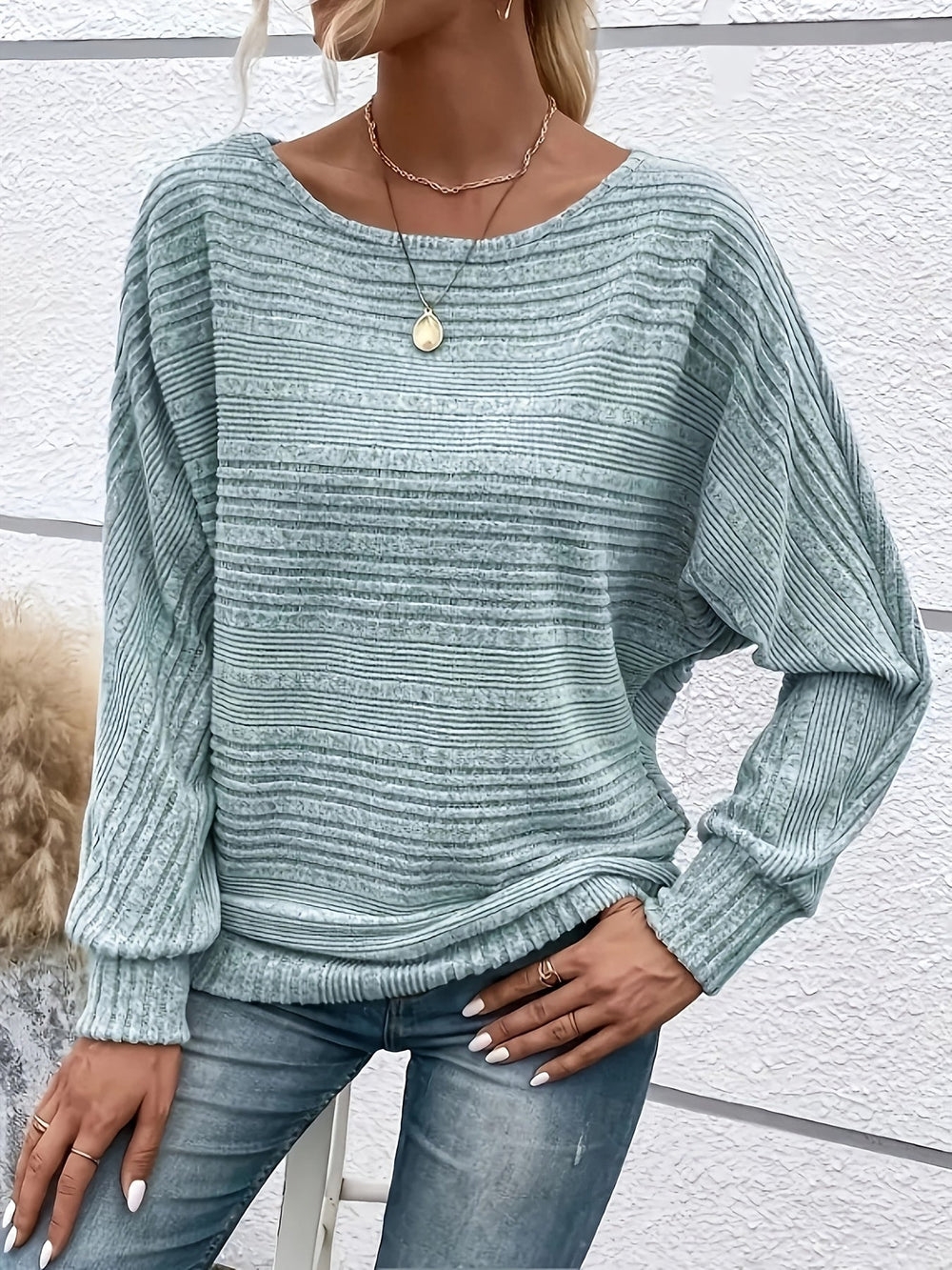 Enhanced Product Title: Sabine™ - Cozy Batwing Sleeve Sweater for Ultimate Comfort and Style

This optimized title includes keywords that potential customers might search for, while maintaining the essence of the original product.