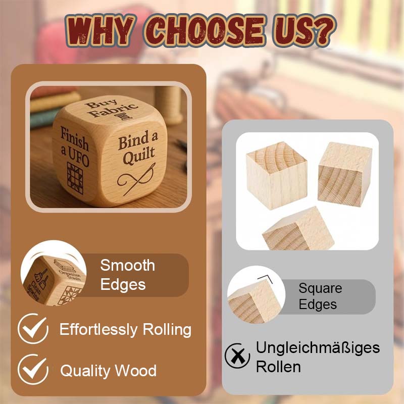 Holz-Entscheidungswürfel – Lustiges Geschenk für jeden Anlass | Kreatives Spielzeug für Entscheidungen | Ideal für Freunde und Familie