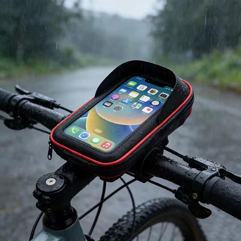 Waterproof Bike Phone Mount – 360° Rotation, Touchscreen TPU & 4.5–6.4 Inch Fit