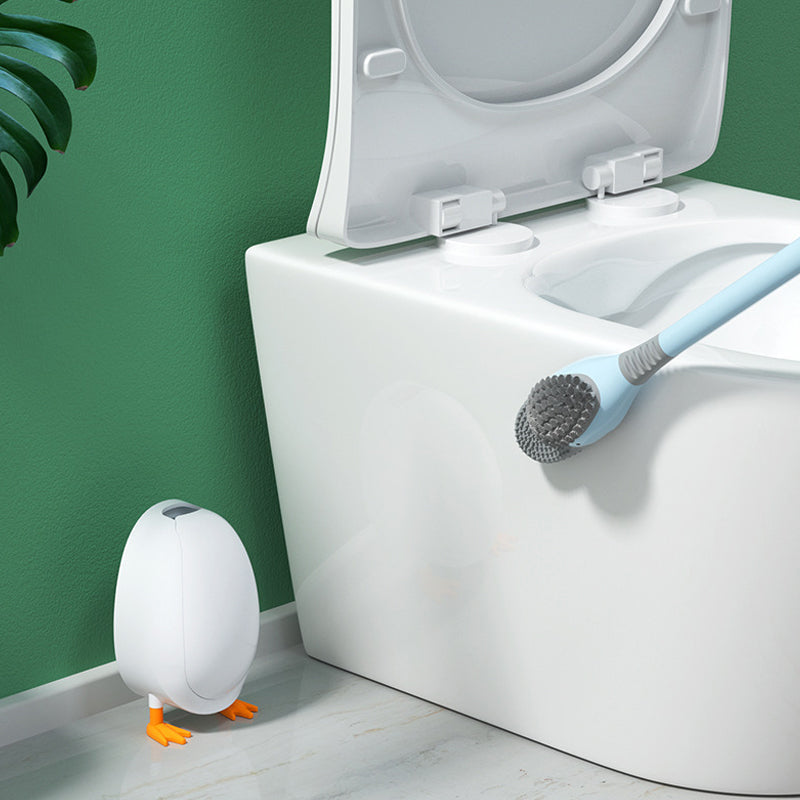 Toilet Brush with Holder – 360° Soft TPR Head, Long Handle & Wall-Mountable Base