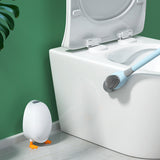 Toilet Brush with Holder – 360° Soft TPR Head, Long Handle & Wall-Mountable Base