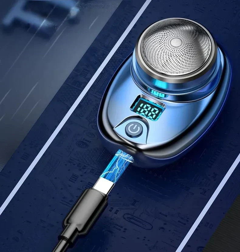 Mini Electric Shaver – USB-C Rechargeable, IPX7 Waterproof, 6-Blade, LED Display