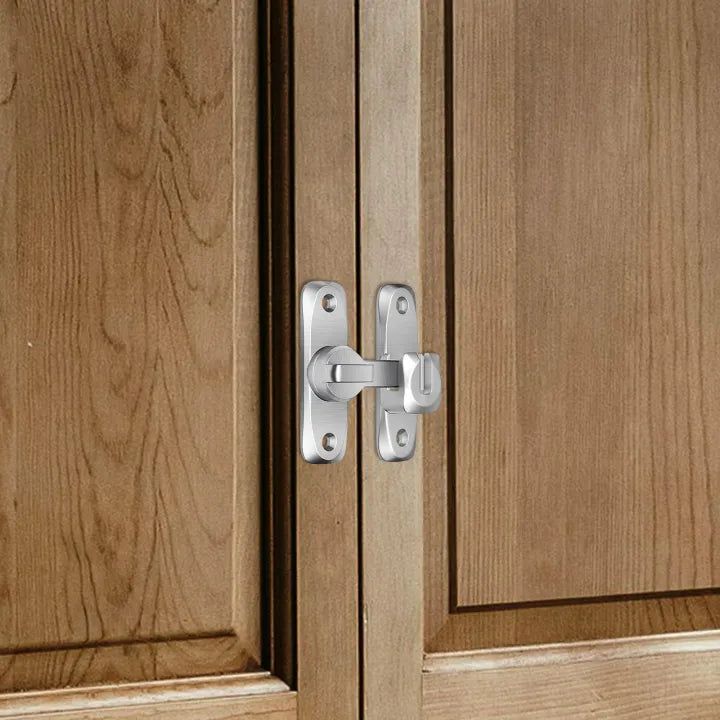 Universal Adjustable Door Latch – Zinc Alloy, 90°/180° Angle & Screw or Adhesive Mount