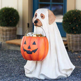 Resin Pumpkin Puppy Garden Figurine