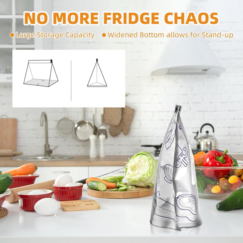 Optimized Product Title: **Wiederverwendbare Aluminiumfolie Frischhalte-Beutel – Bis zu 200 Anwendungen für Frische und Nachhaltigkeit**