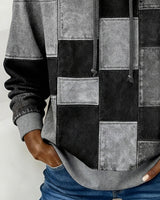 Stylish Long Sleeve Checkered Hoodie for Men & Women - Comfortable & Trendy Casual Wear