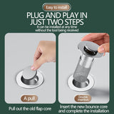 Stainless Steel Drain Strainer – Pop-Up Stopper, Hair Catcher & Tool-Free Install