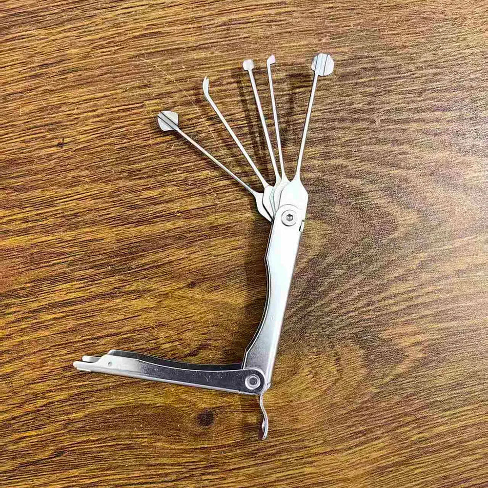 Folding Lock Pick Tool Set – Stainless Steel, 5 or 11 Pieces & Keychain Portable