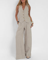 Alma linen 2-piece set - Gray