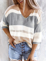 Enhanced Product Title: Olga™ - Lässiger Gestreifter V-Ausschnitt Pullover für Damen | Bequemer, Stilvoller Strickpullover für Alltag und Freizeit

This optimized title includes relevant keywords while maintaining clarity and appeal for potential customer