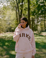 Varsity Mockneck Sweatshirt - Rose Color with Mocha Lettering | Stylish & Comfortable Apparel