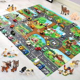 DuoPlay – Kids Play Rug with Farm & Traffic Theme
