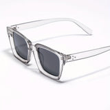 Men's Square Sunglasses – UV400 Protection, Lightweight Polycarbonate, Clear Grey