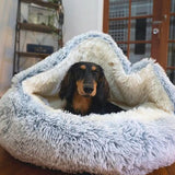 Optimized Product Title: "Gemütliche Haustierhöhle mit Kapuze – Ideal für Hunde und Katzen als Rückzugsort" 

This title includes relevant keywords while maintaining clarity and appeal for potential buyers.