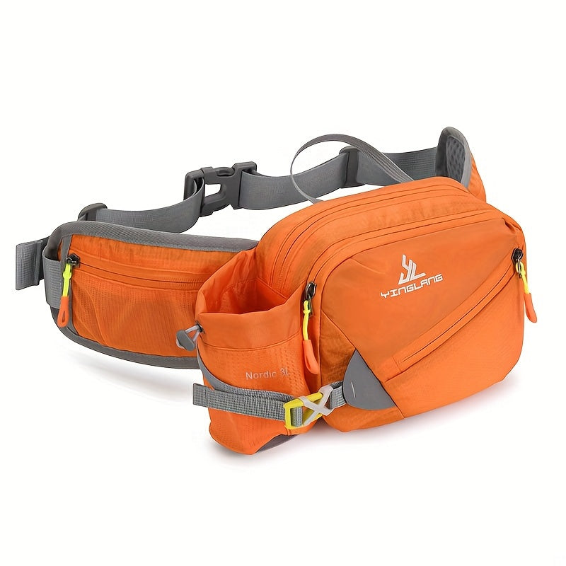 Running Waist Bag with Bottle Holder – 3L Nylon, Adjustable 50–100cm Belt