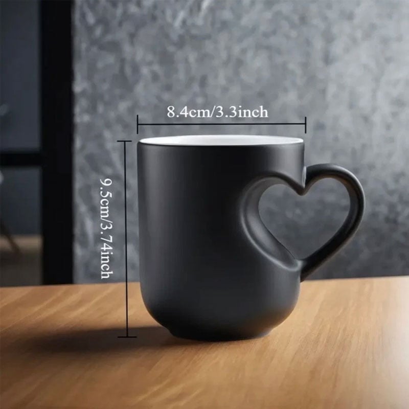 Color-Changing Heart Ceramic Mug – 400ml, Heat-Reactive Design & Heart Handle