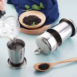 Collapsible Stainless Steel Cup – 150ml, Set of 3, Leak-Proof with Carabiner