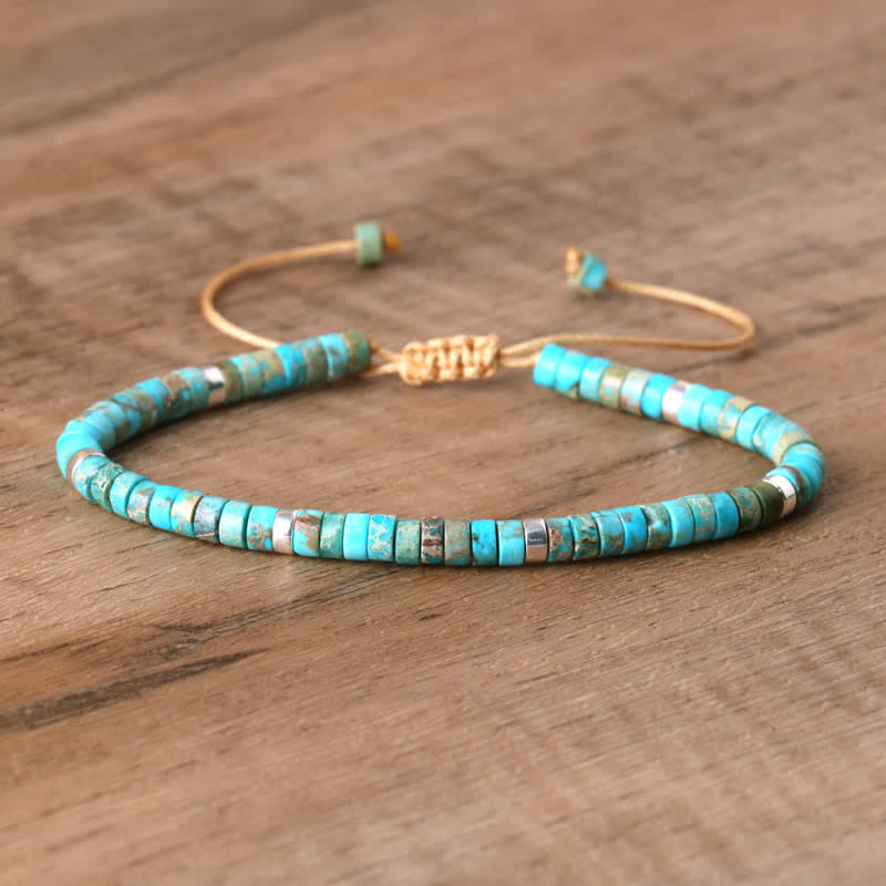 Seraphina – Braided Bracelet with 2.4mm Natural Stone Beads