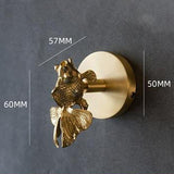 Brass Wall Hooks – Solid Brass, Animal Head Design & Gold Finish