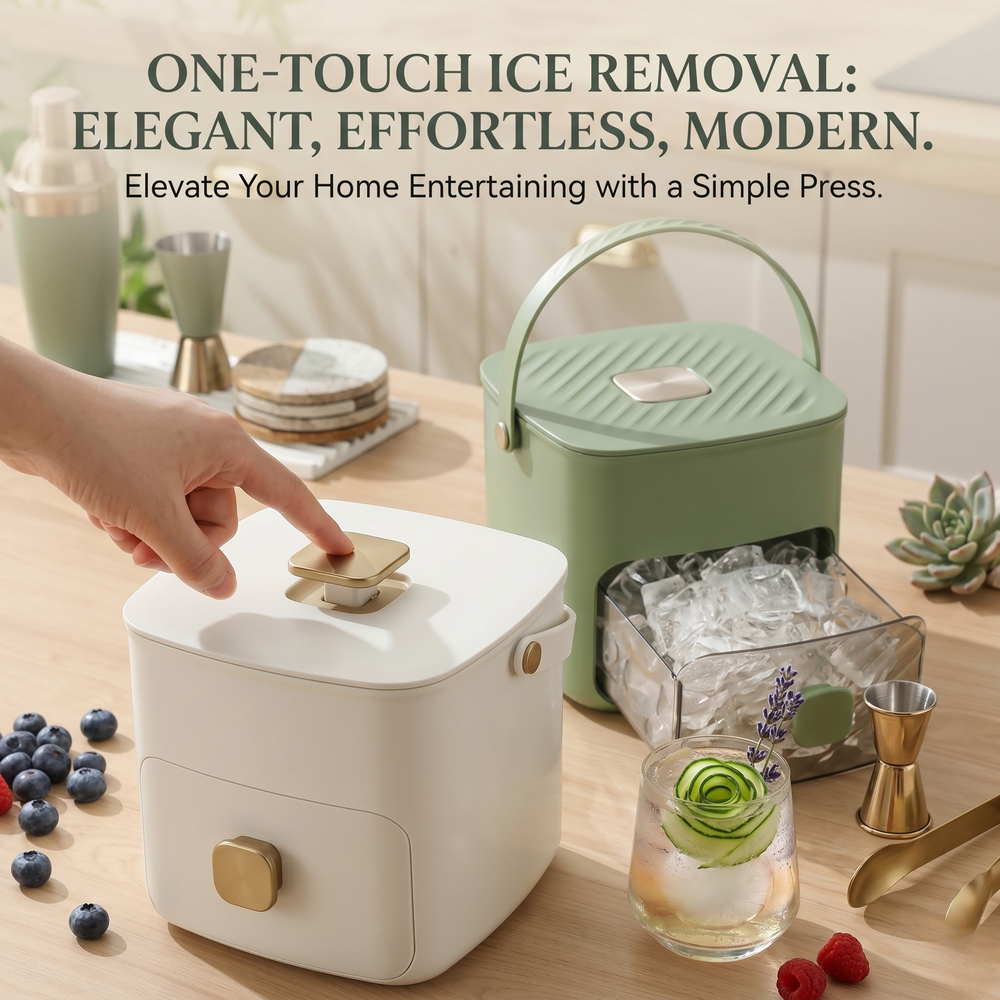 Ice Cube Tray with Lid & Storage Bin – Easy-Release, 48 Cubes, with Tongs