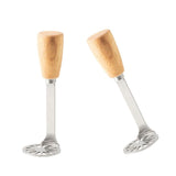 Stainless Steel Potato Masher – 410 Steel, Wood Handle & Dishwasher-Safe