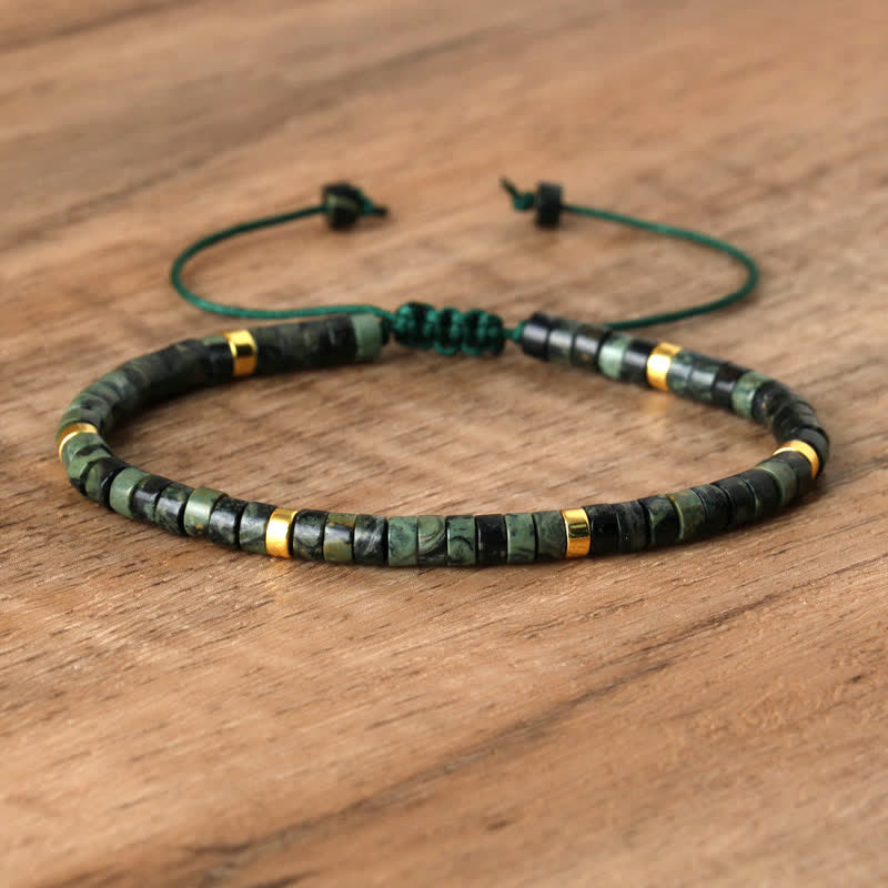 Seraphina – Braided Bracelet with 2.4mm Natural Stone Beads