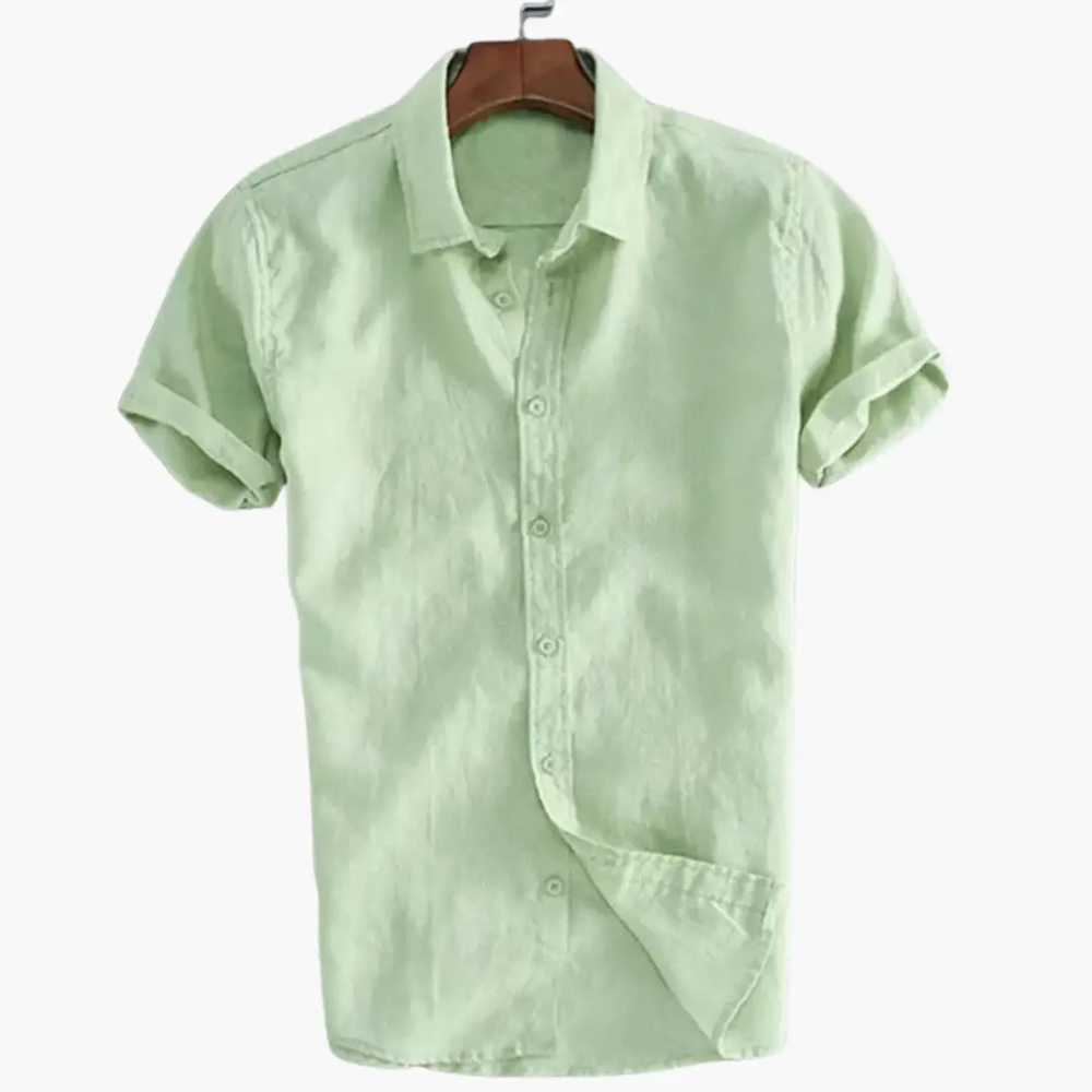 Men's Casual Shirt – White & Short Sleeve