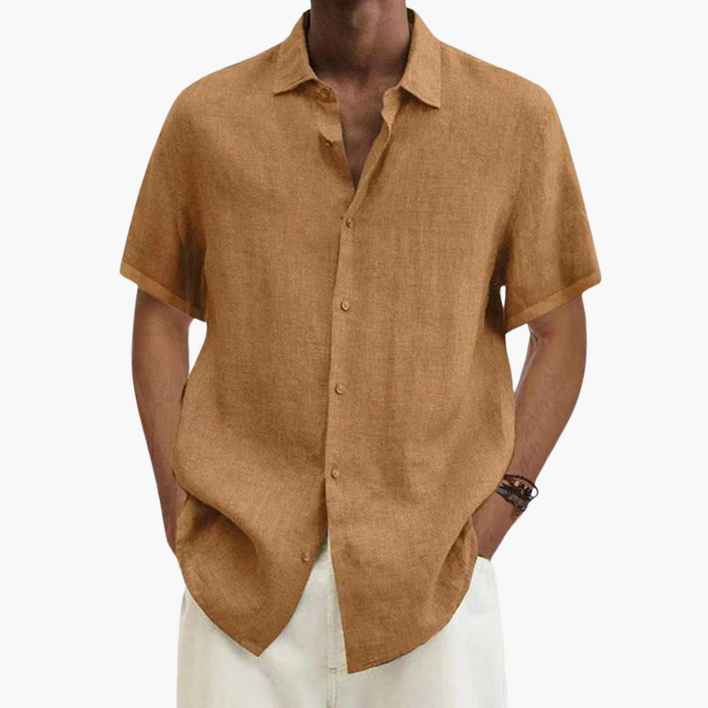 Men's Linen Shirt – Short Sleeve, Button-Up Closure & Summer Style