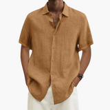 Men's Linen Shirt – Short Sleeve, Button-Up Closure & Summer Style