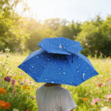 Hands-Free Umbrella Hat – 77cm Canopy, Adjustable Chin Strap & Sun/Rain Protection