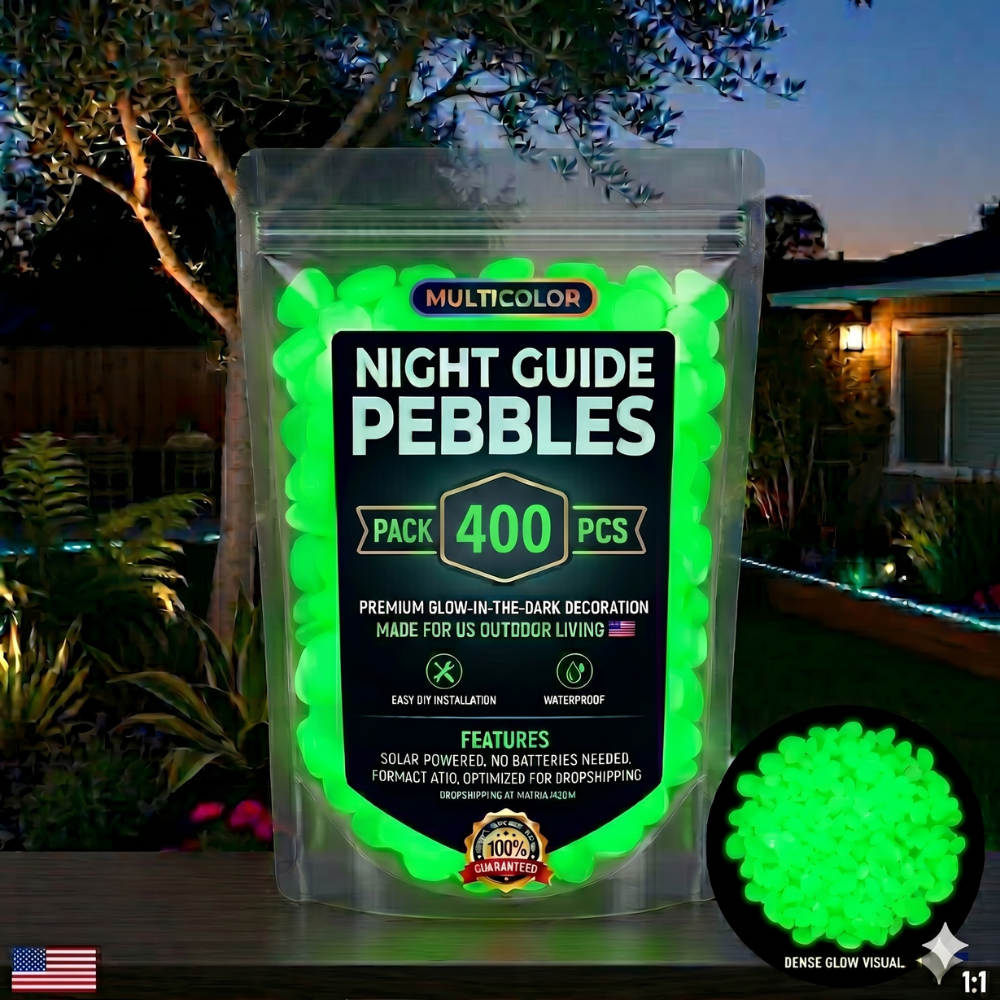Glow-in-the-Dark Garden Pebbles – Solar-Charged Resin, 10-Hour Glow, Garden & Aquarium Safe
