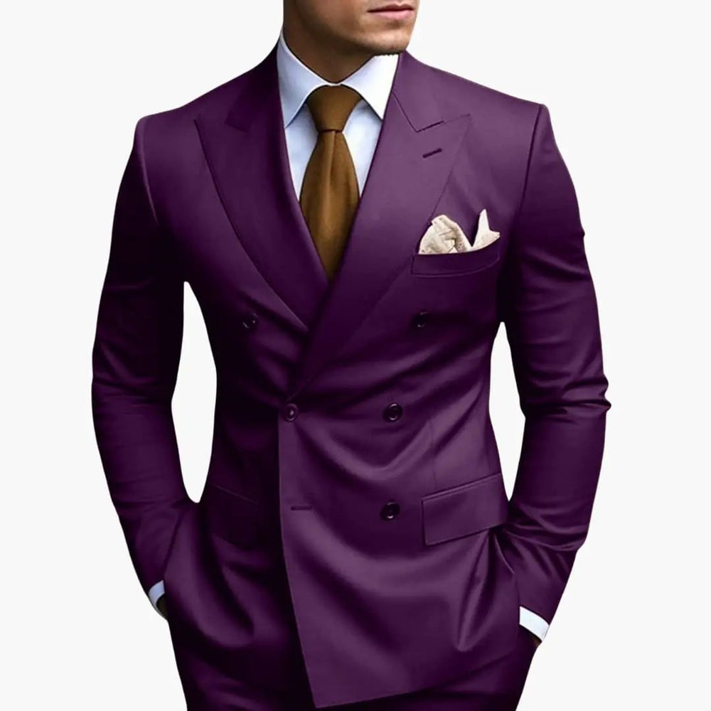 Men's Wedding Suit – Double-Breasted Jacket, Notched Lapel & Two-Piece Design