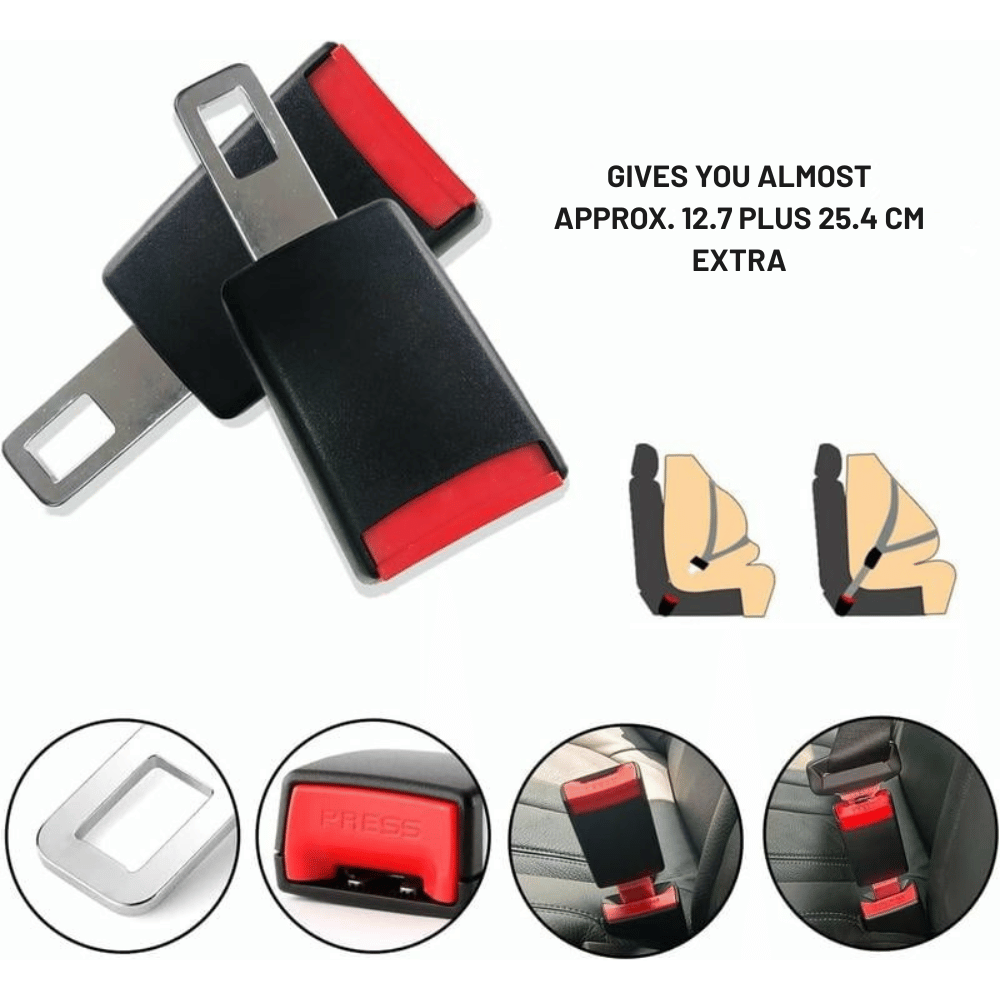 Seat Belt Extender Strap – Stainless Steel, Adds 25.4cm, Universal Car Fit