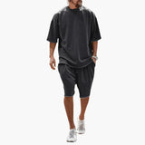 Two-Piece Set – Men's, Drawstring Shorts & Oversized Shirt