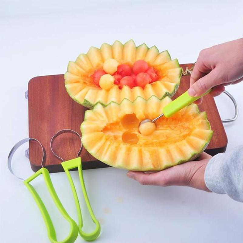 Melonenballer Set mit V-Messer Edelstahl