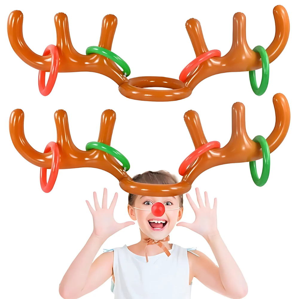 Reindeer Antler Ring Toss Game - Fun Christmas Outdoor Activity for Kids & Family Holiday Parties