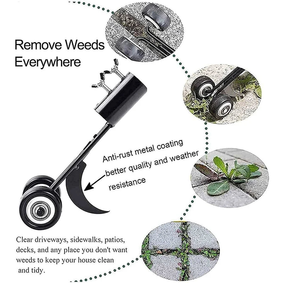 Stand-Up Weed Puller with Wheels – Metal Blade, Adjustable Length & Back-Saving Design