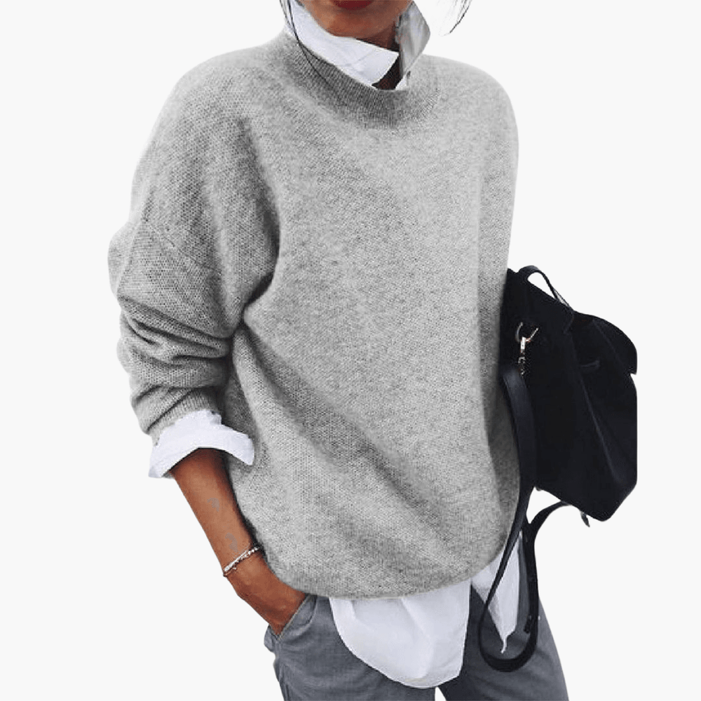 Women's Sweater – High Collar, Oversized Fit & Soft Knit
